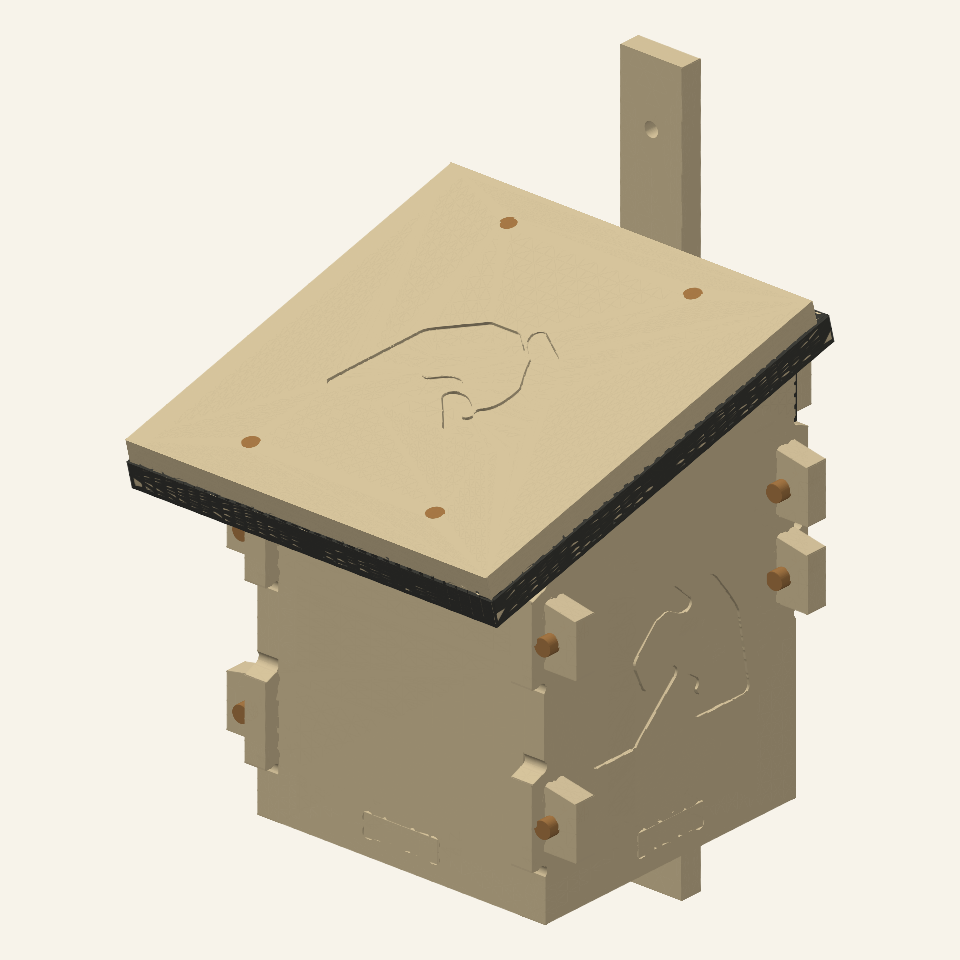 CNC Design 3, Phascogale box, rear entry, as a turning 3D model