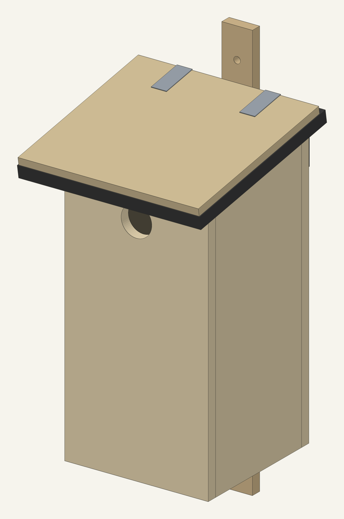 Design 2, Medium box, front entry, as a turning 3D model