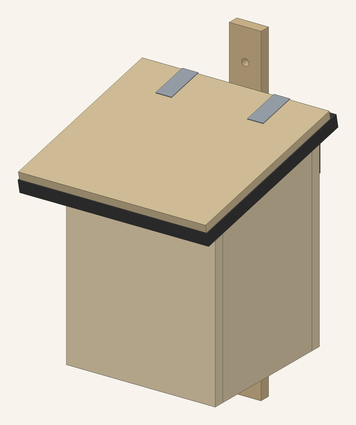 Design 3, Phascogale box, rear entry, as a turning 3D model